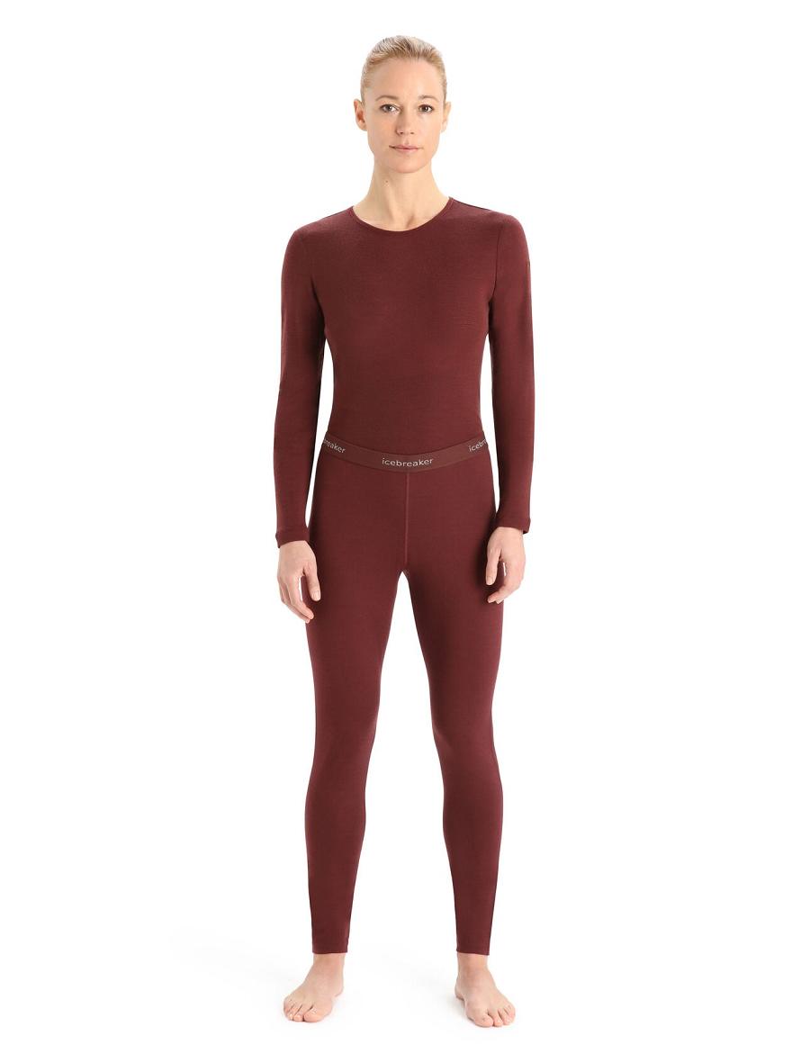 Icebreaker Merino 200 Oasis Thermal Leggings Női Base Layers Piros | HU 1916GSOL